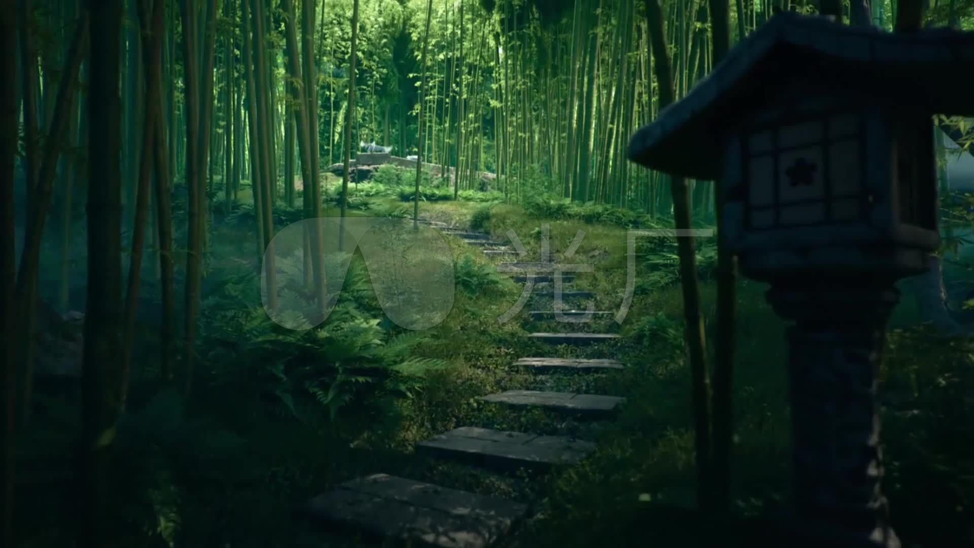 唯美震撼中国风三维动画竹林仙鹤起舞