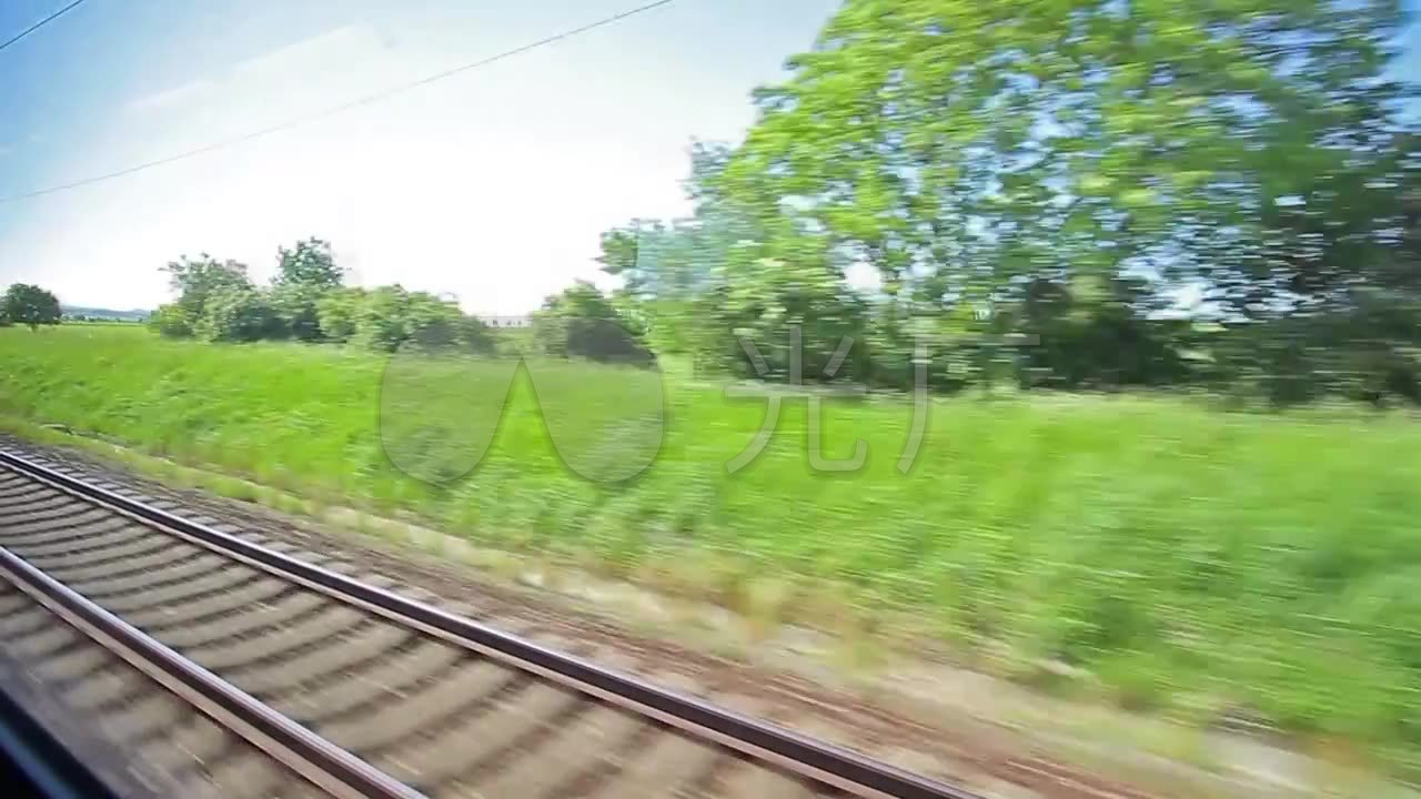 高铁窗外风景火车铁路实拍_1280x720_高清视频素材(:)
