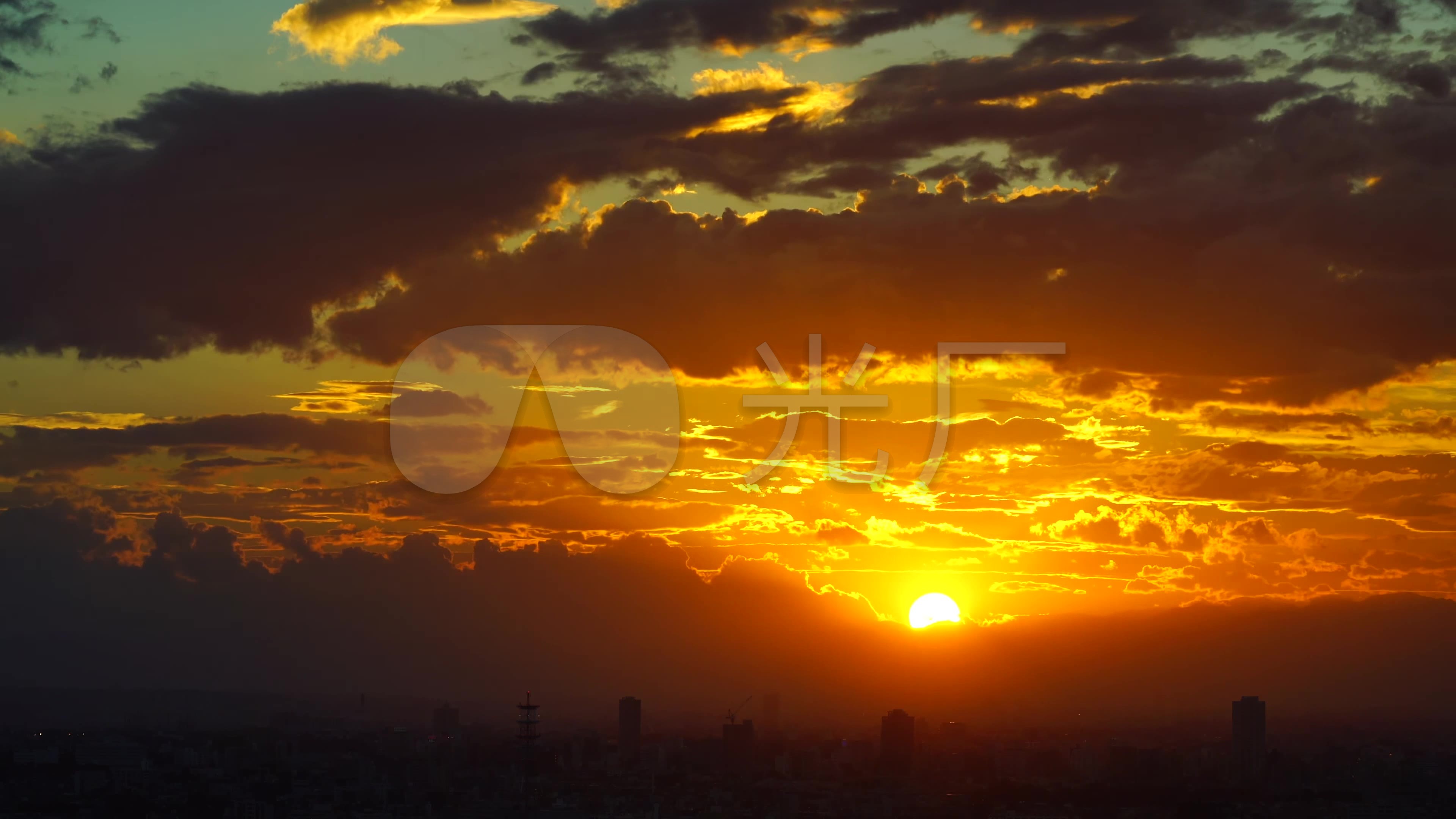 4k夕阳落日素材