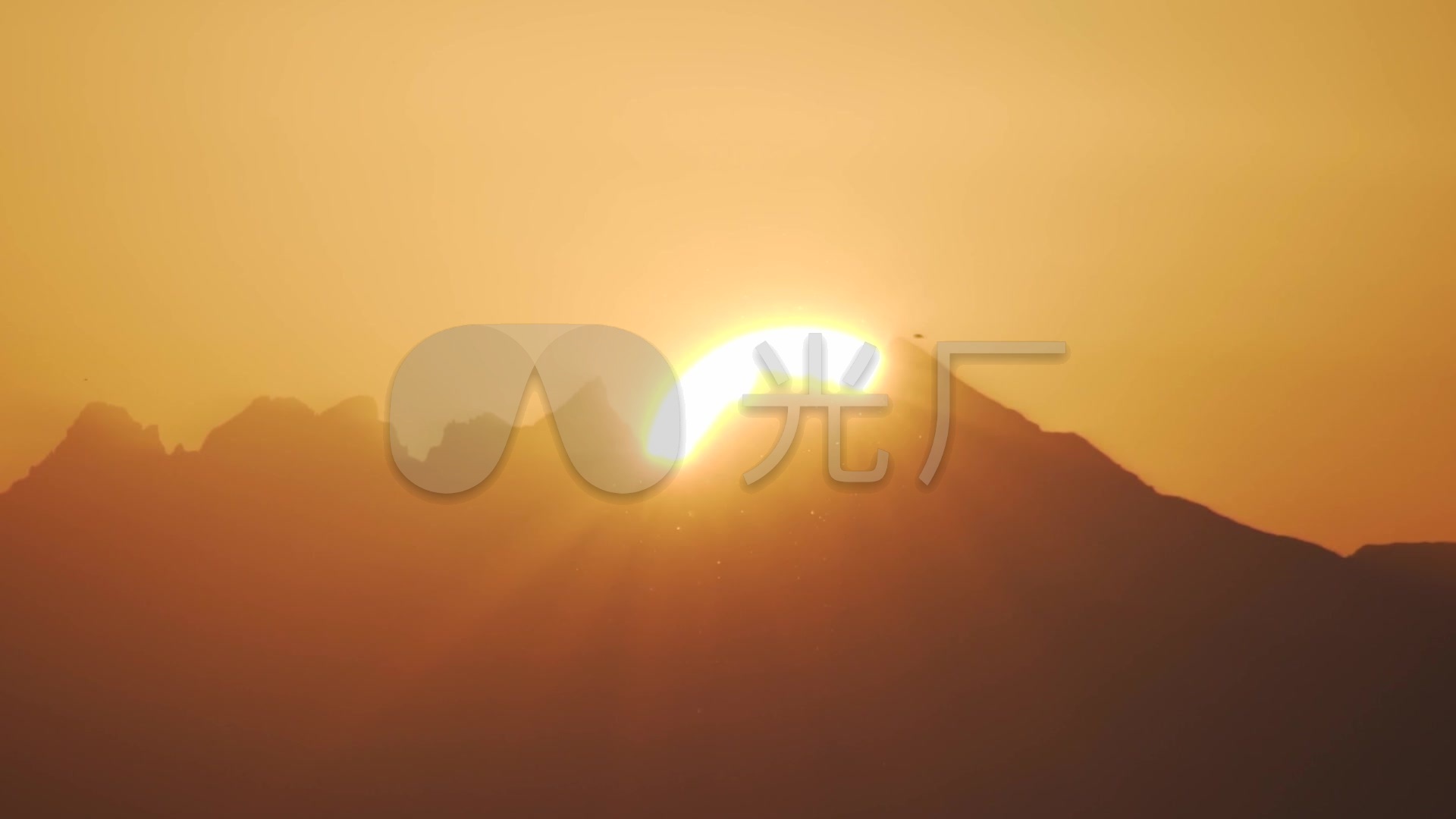 太阳镜头一组日出飞机太阳升起远山早晨清晨