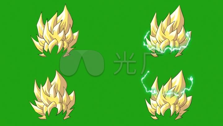 超级赛亚人发型绿屏抠像_1920x1080_高清视频素材下载