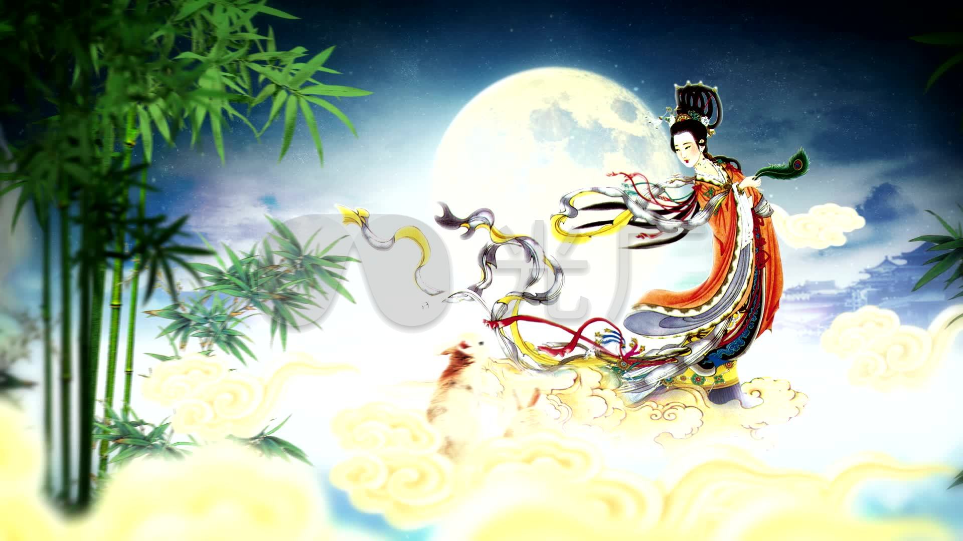 中秋嫦娥奔月中国风视频素材_1920x1080_高清视频素材