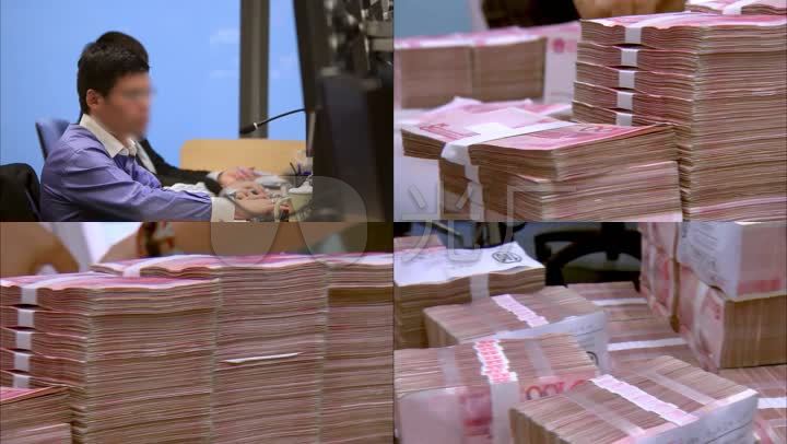 银行人民币100元大量现金