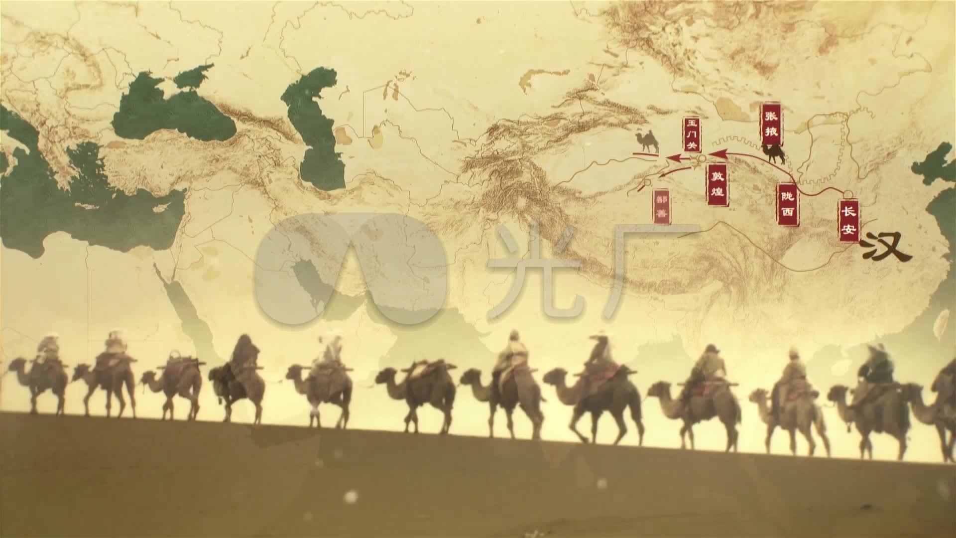 丝绸之路地图张骞汉武帝_1920x1080_高清视频素材下载