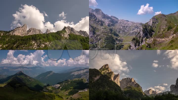 巴尔干半岛阿尔卑斯山脉山峰群山草甸山峦