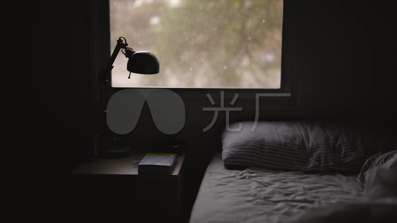 黑夜夜晚窗外雨景忧伤音乐背景酒吧vj