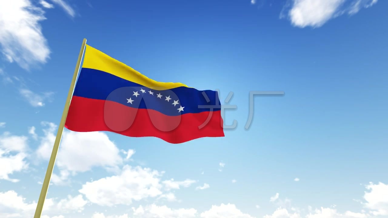 委内瑞拉国旗飘扬动态背景