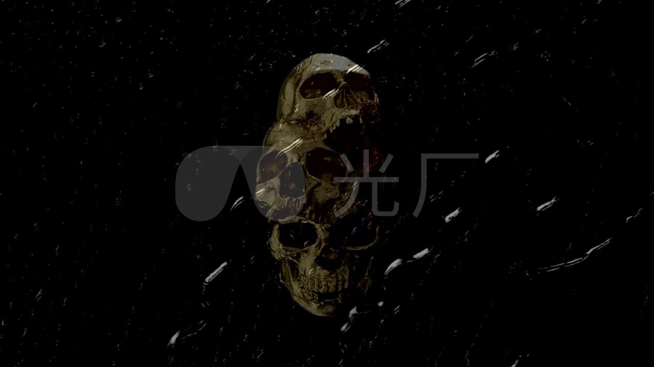 黑白复古黑暗暗黑骷髅头节奏动感音乐背景