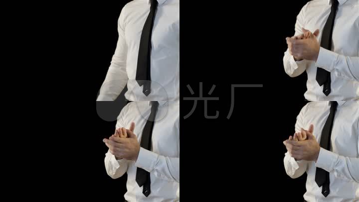 男子摩拳擦掌手势特效黑背景