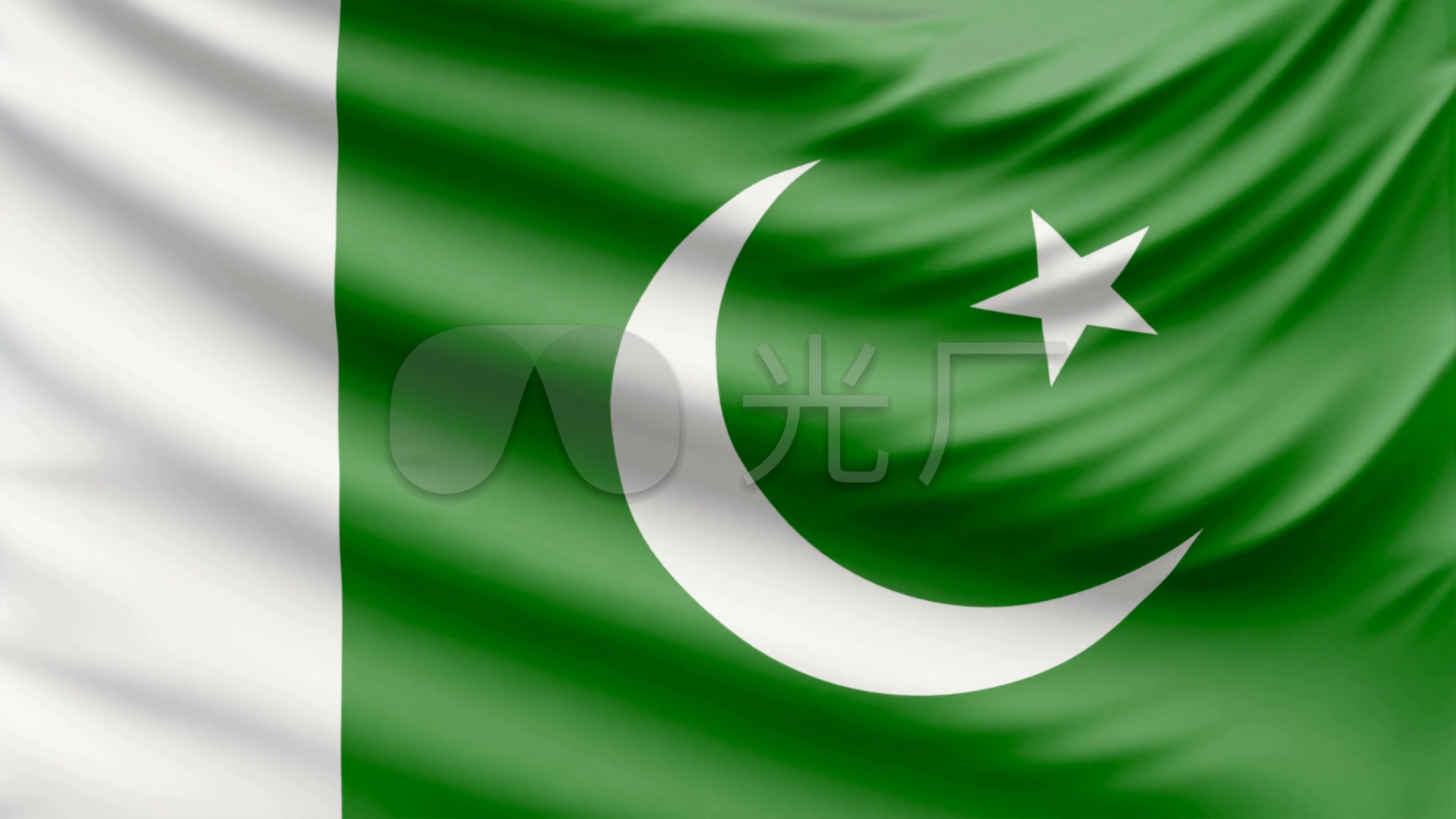 巴基斯坦国旗_3840x2160_高清视频素材下载(编号:)