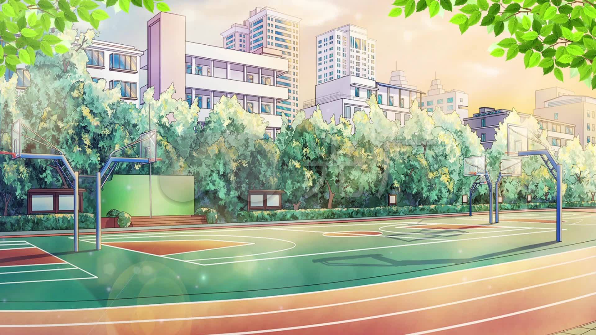 卡通学校操场_1920x1080_高清视频素材下载(编号:2892692)_舞台背景