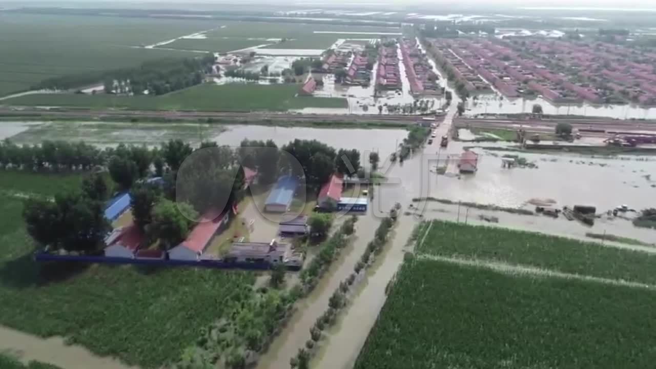 航拍温比亚过后的寿光羊口镇