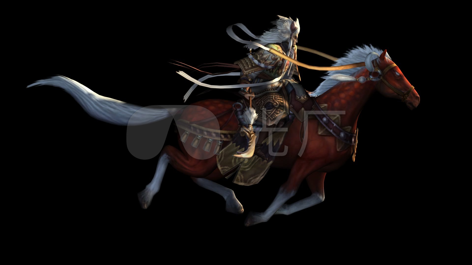 人物-战士-骑着战马奔跑(带通道)_1920x1080_高清视频