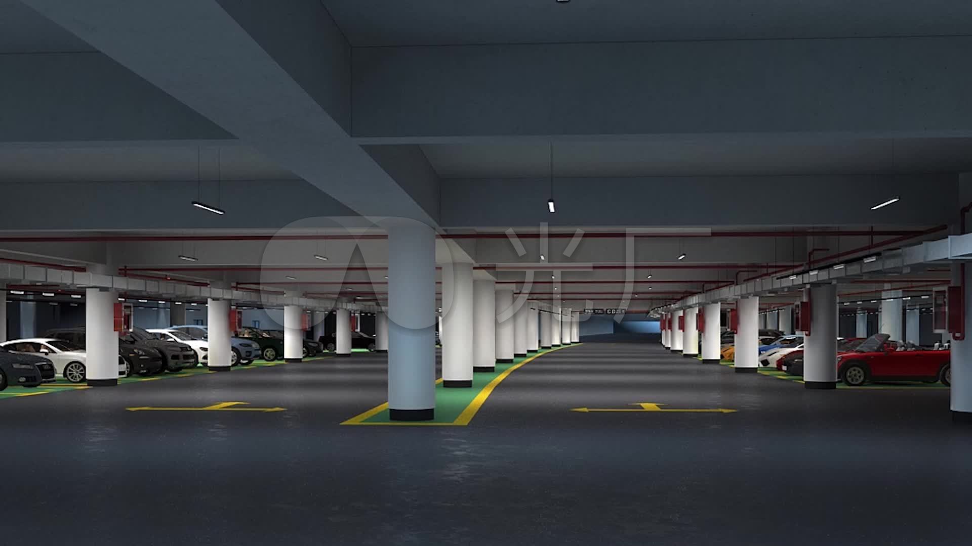 三维地下停车场动画