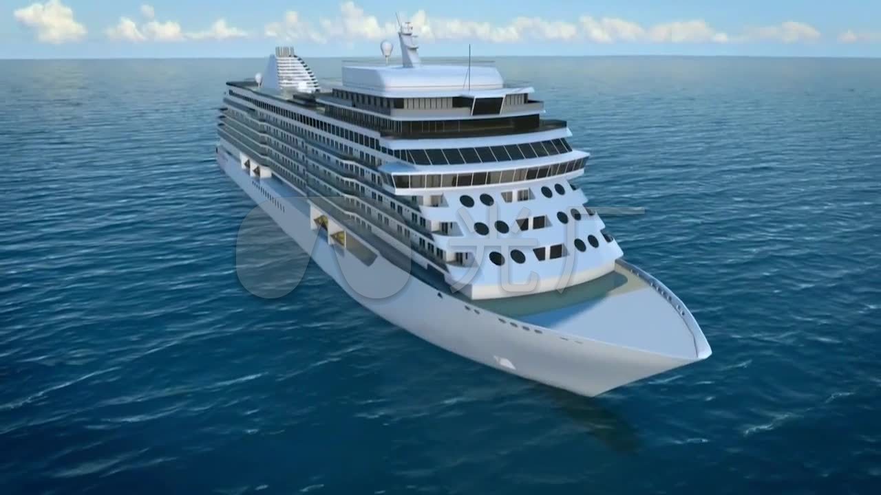 巨型轮船邮轮-巨轮3d三维动画视频素材_1280
