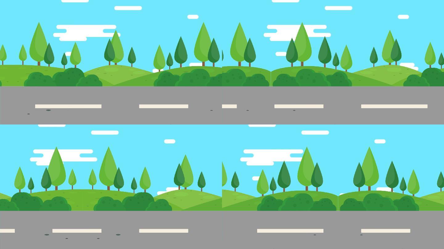 mg卡通森林公路场景