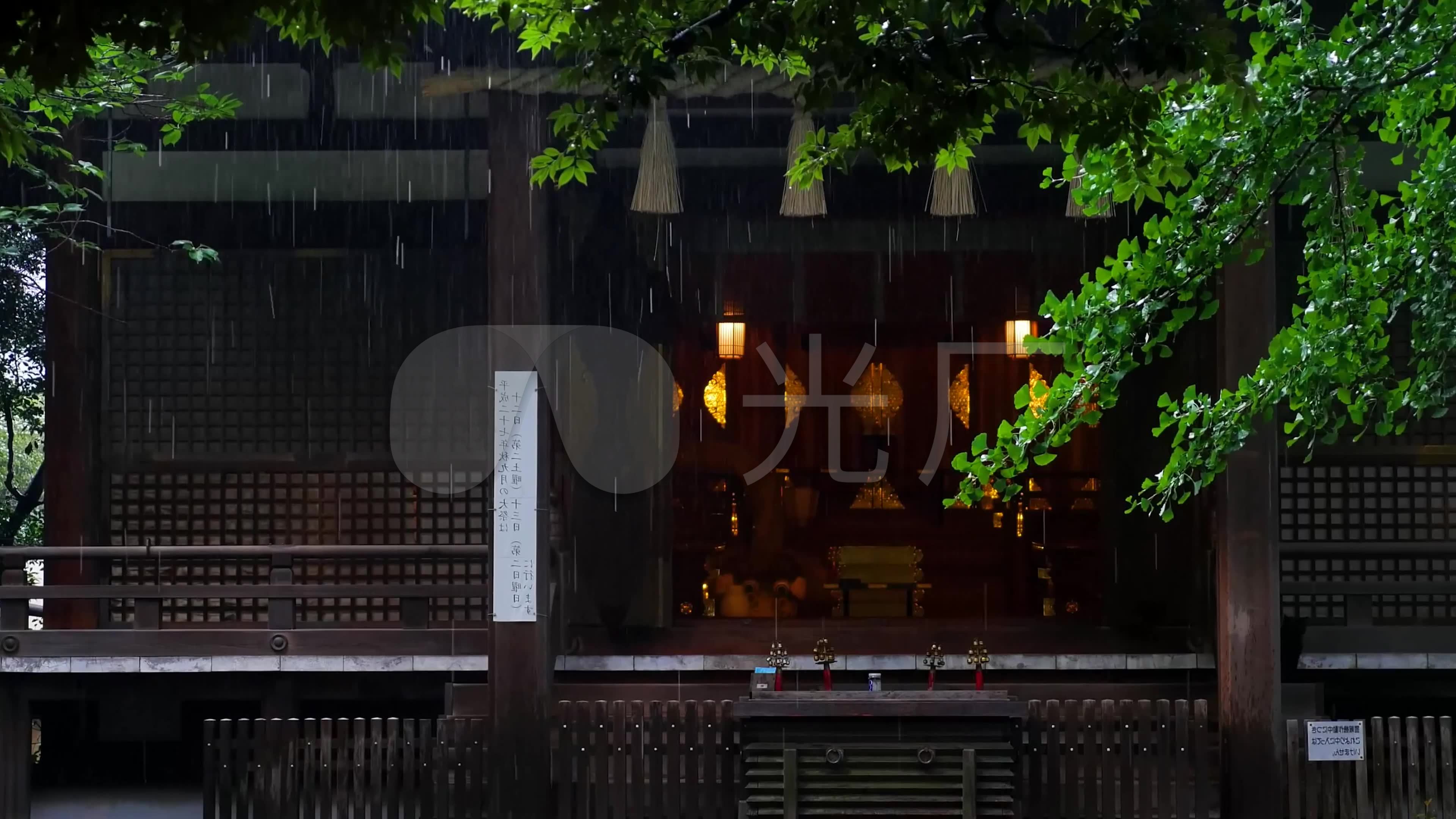 【4k超清】下雨宁静的寺庙_3840x2160_高清视频素材