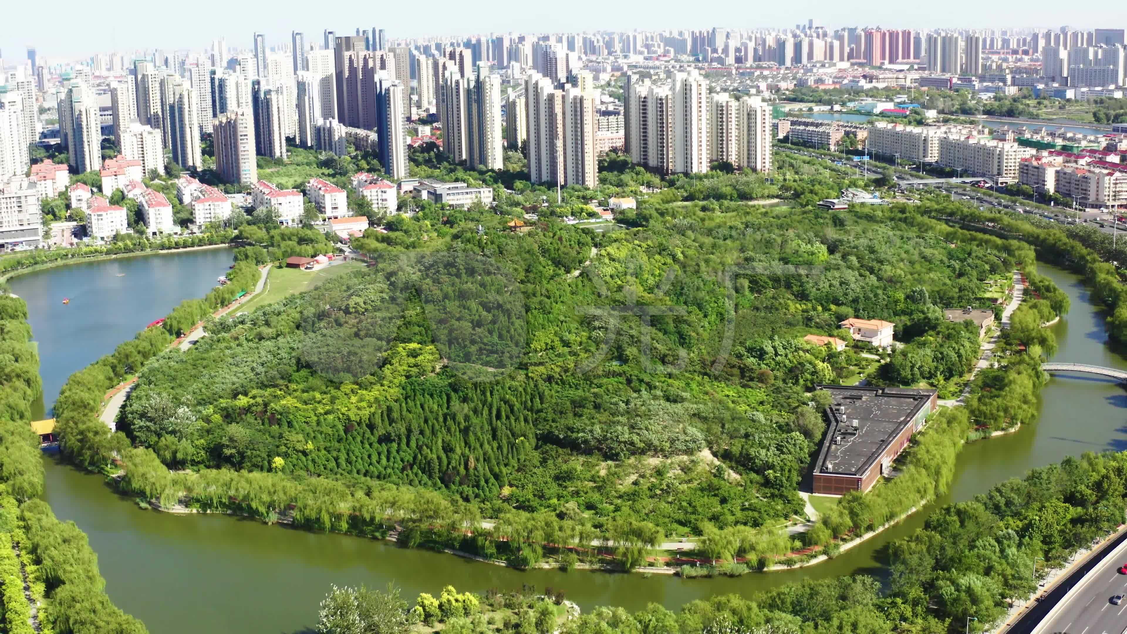 天津南翠屏公园与水上公园_3840x2160_高清视频素材