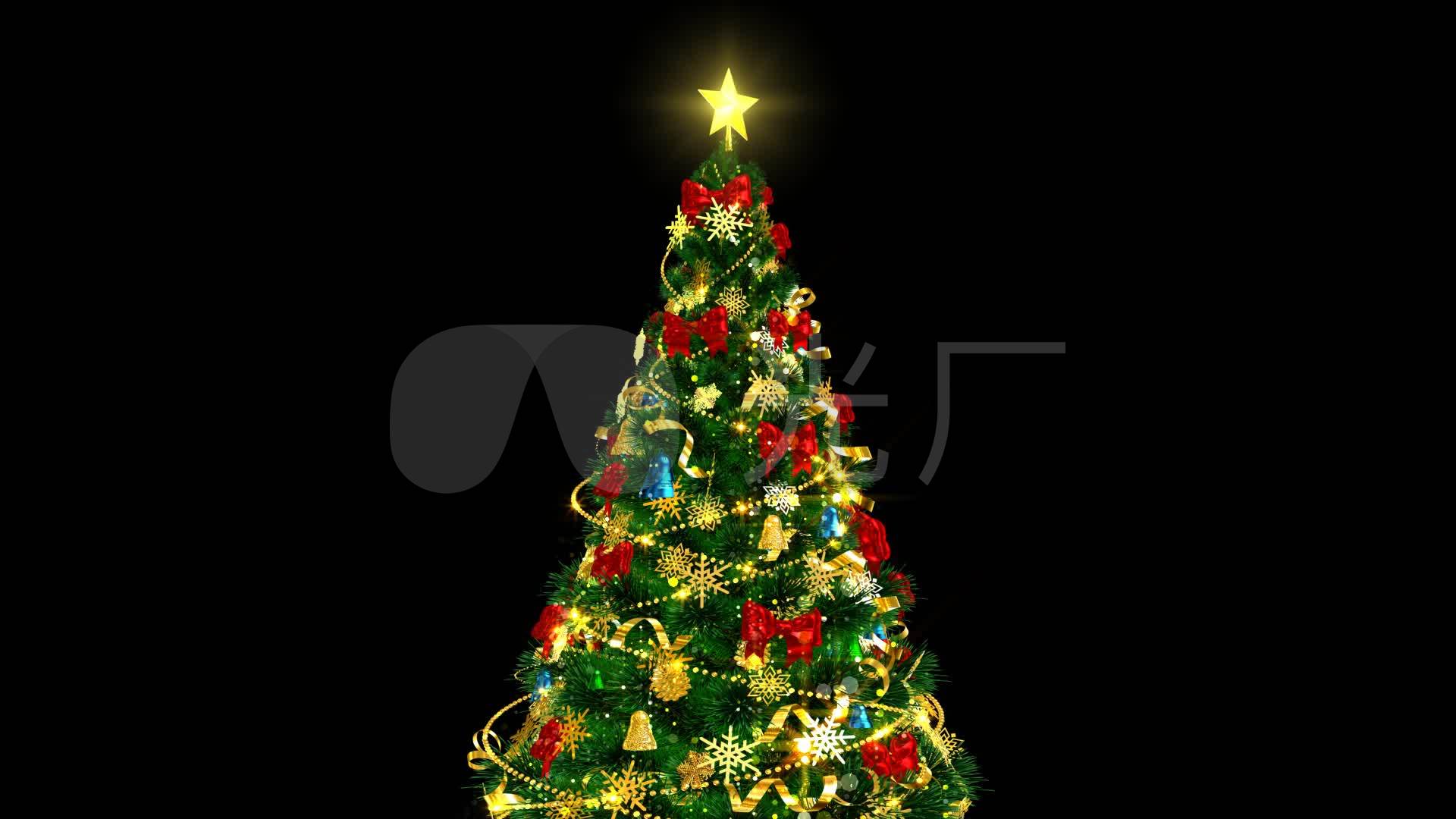 原版圣诞节圣诞树旋转透明通道_1920X1080_