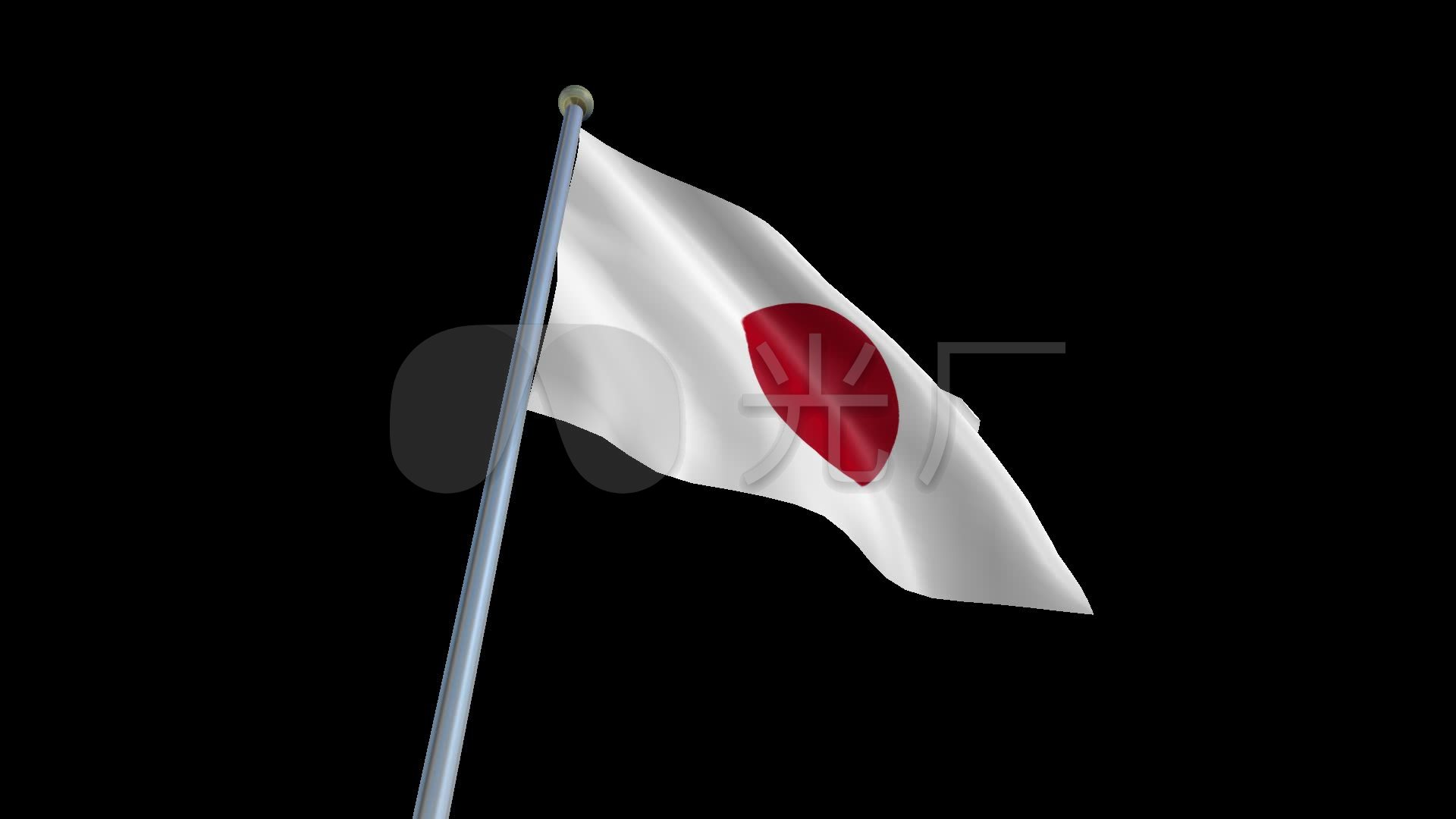 日本国旗飘扬循环视频带通道