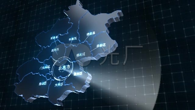 高科技蓝色3D北京地图AE模板_1下载(编号:29