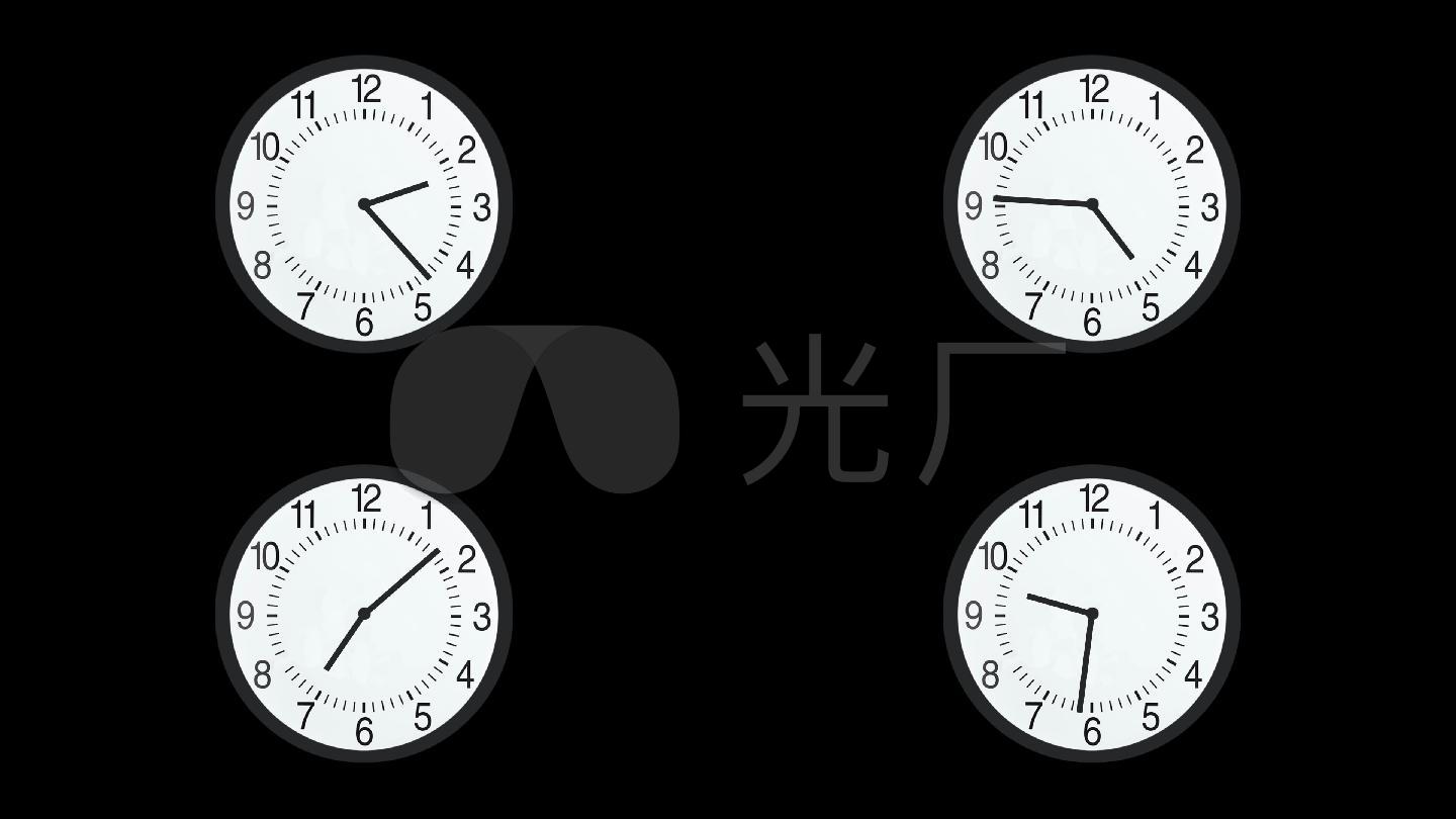钟表时间旋转循环(透明通道)