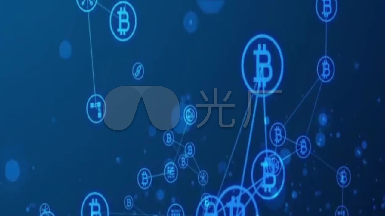 数字金融科技比特比虚拟货币区块连背景元素