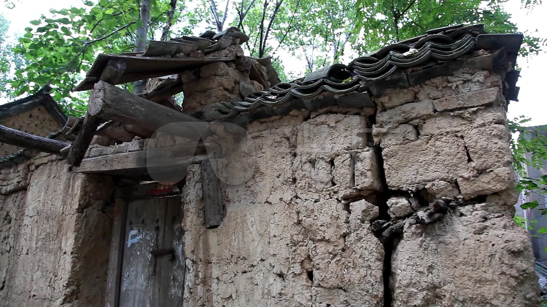 农村房子破旧房屋扶贫老房子旧房子视频素材