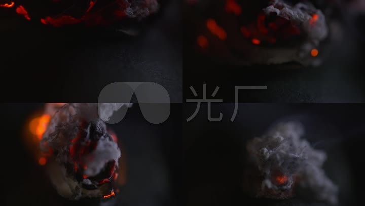 灰烬燃烧烟灰火星_1280x720_高清视频素材下载(编号:)