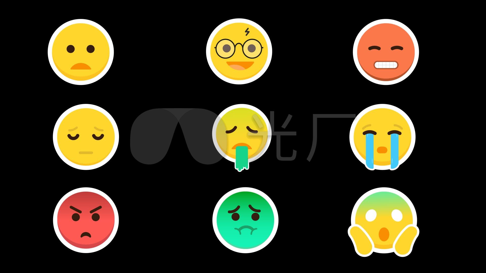 emoji表情包_1920x1080_高清视频素材下载(编号:)__vj