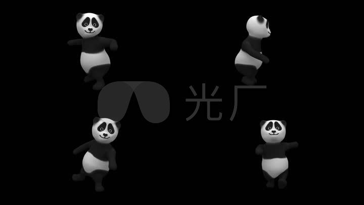 熊猫跳舞动画带通道