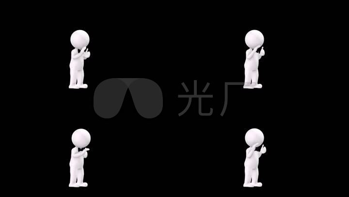 3d卡通小人鼓掌_1920x1080_高清视频素材下载(编号:)