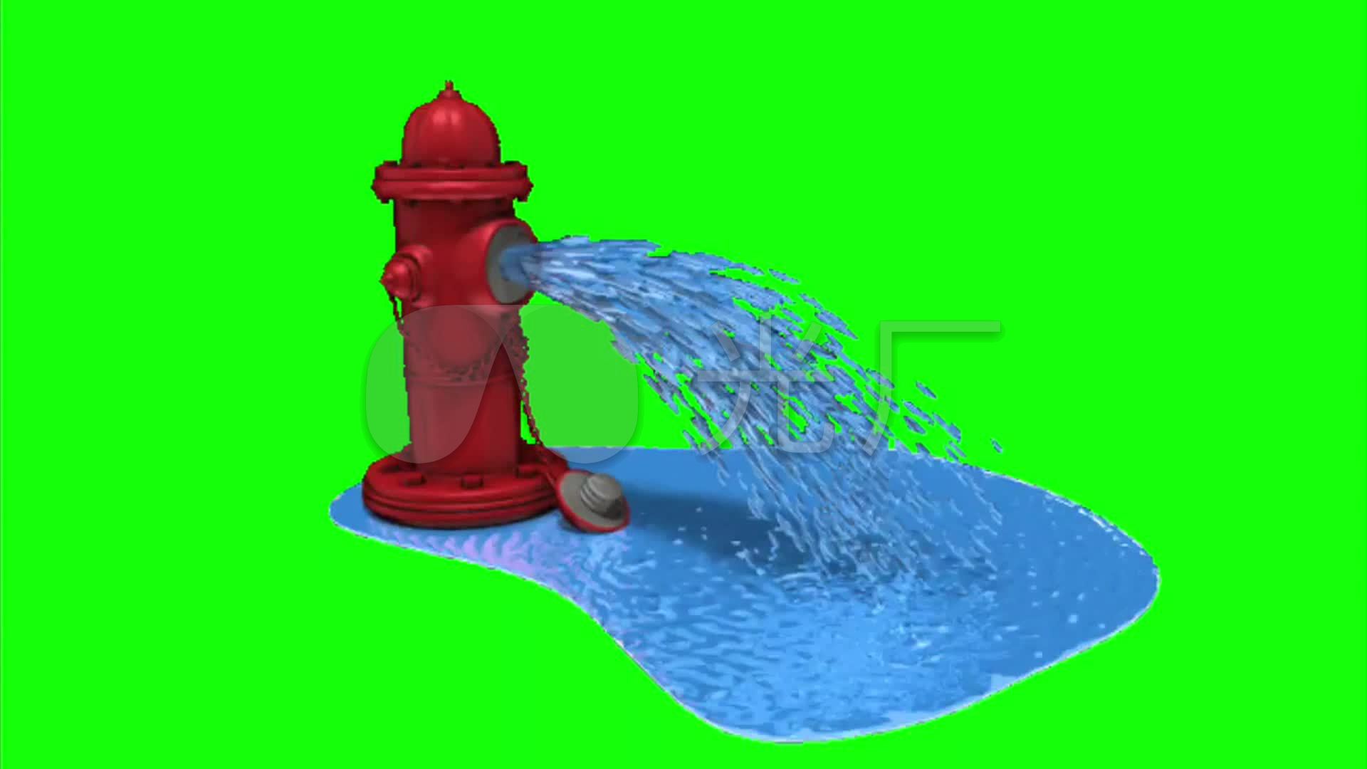 消防栓喷水绿屏抠像_1920x1080_高清视频素材下载(:)