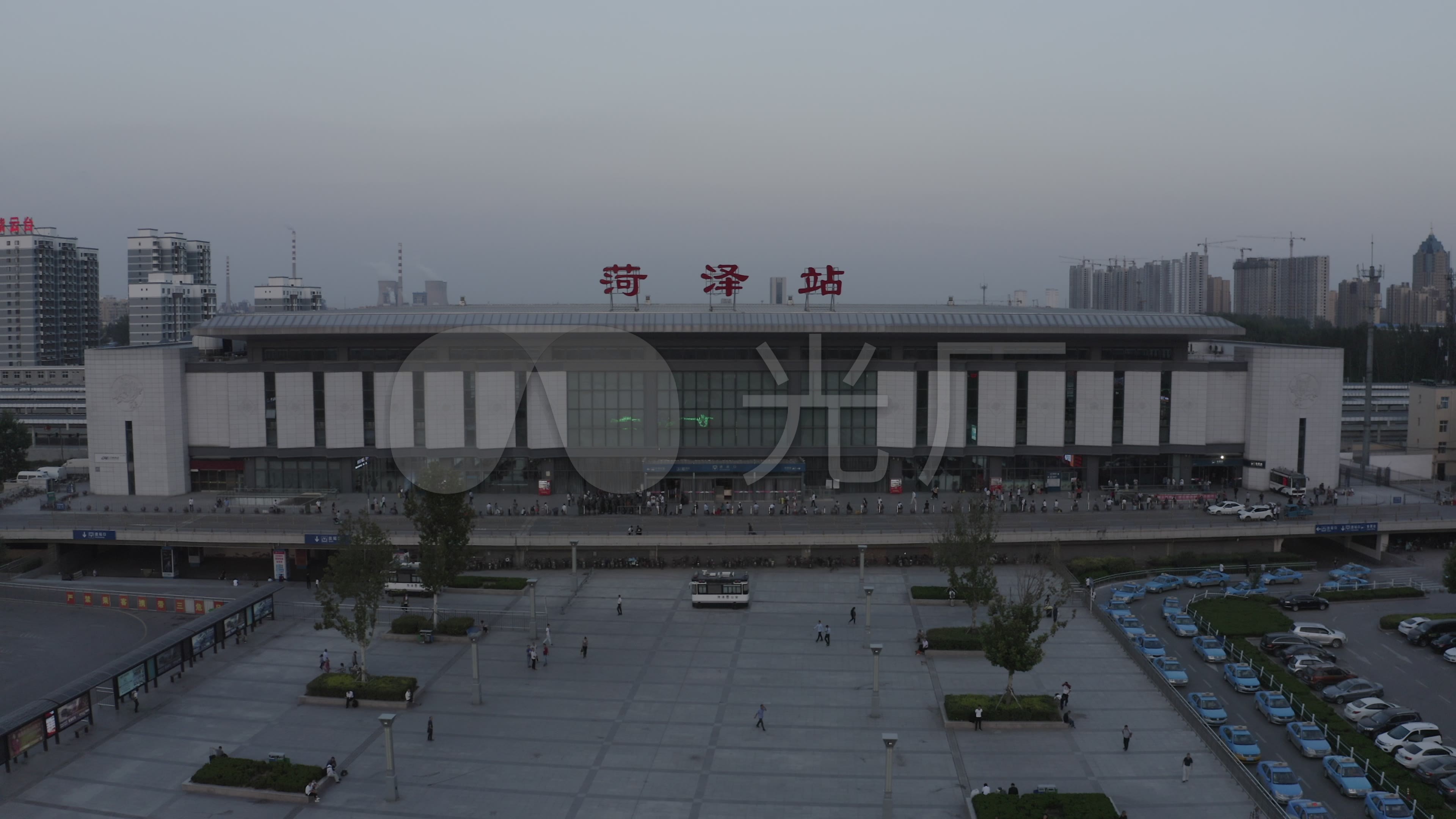 4k-log菏泽高铁站航拍_3840x2160_高清视频素材下载