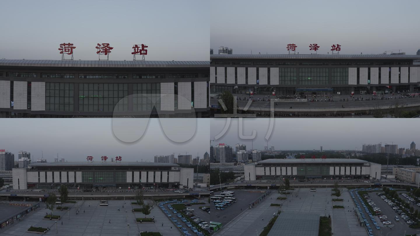 4k-log菏泽高铁站航拍