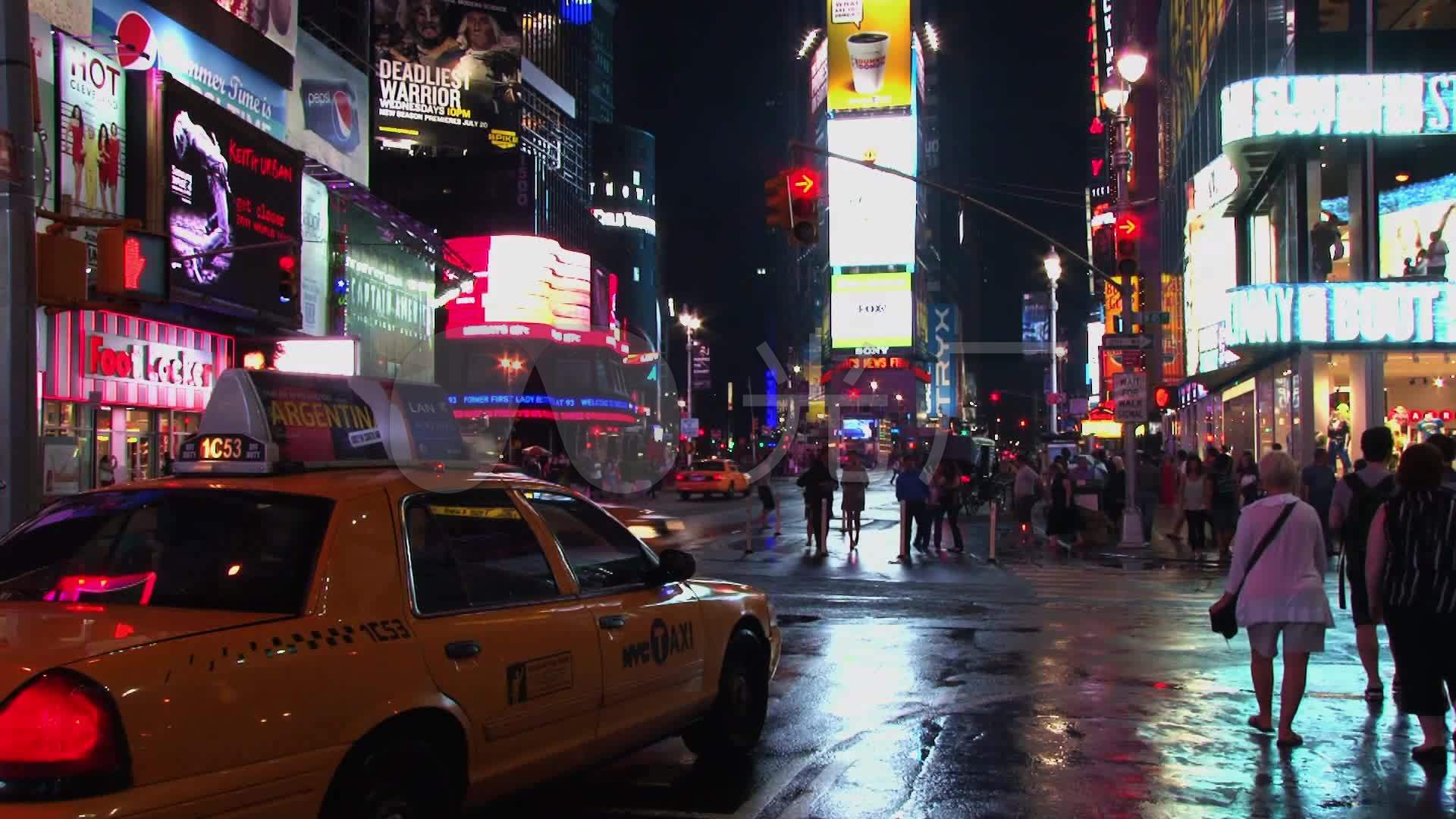 城市夜晚到清晨 上班的人群
