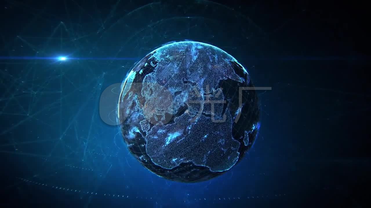 科技感3d地球三维动画视频素材_维度空间_1280x720