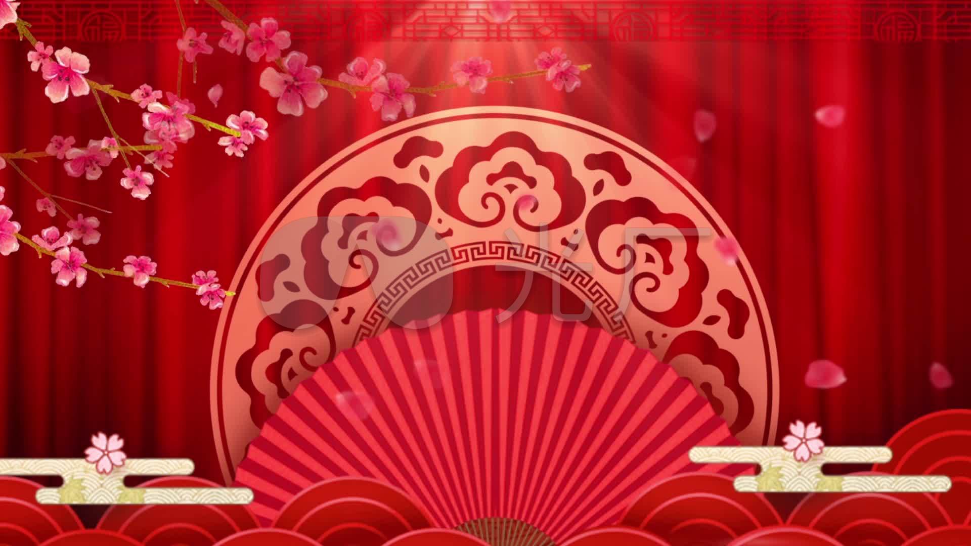中国风戏曲舞台背景循环