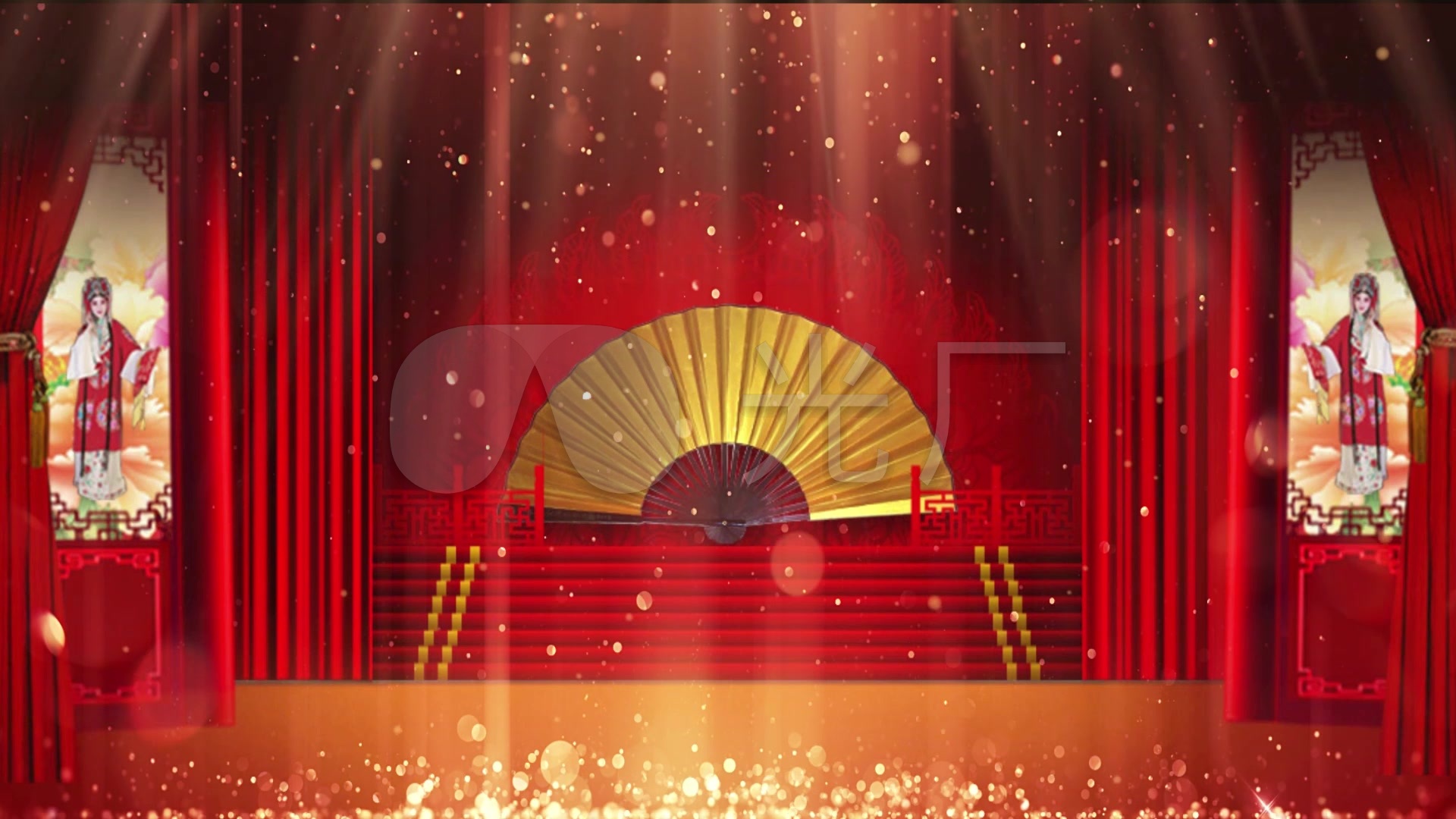 中国风折扇戏曲背景_1920x1080_高清视频素材下载(:)
