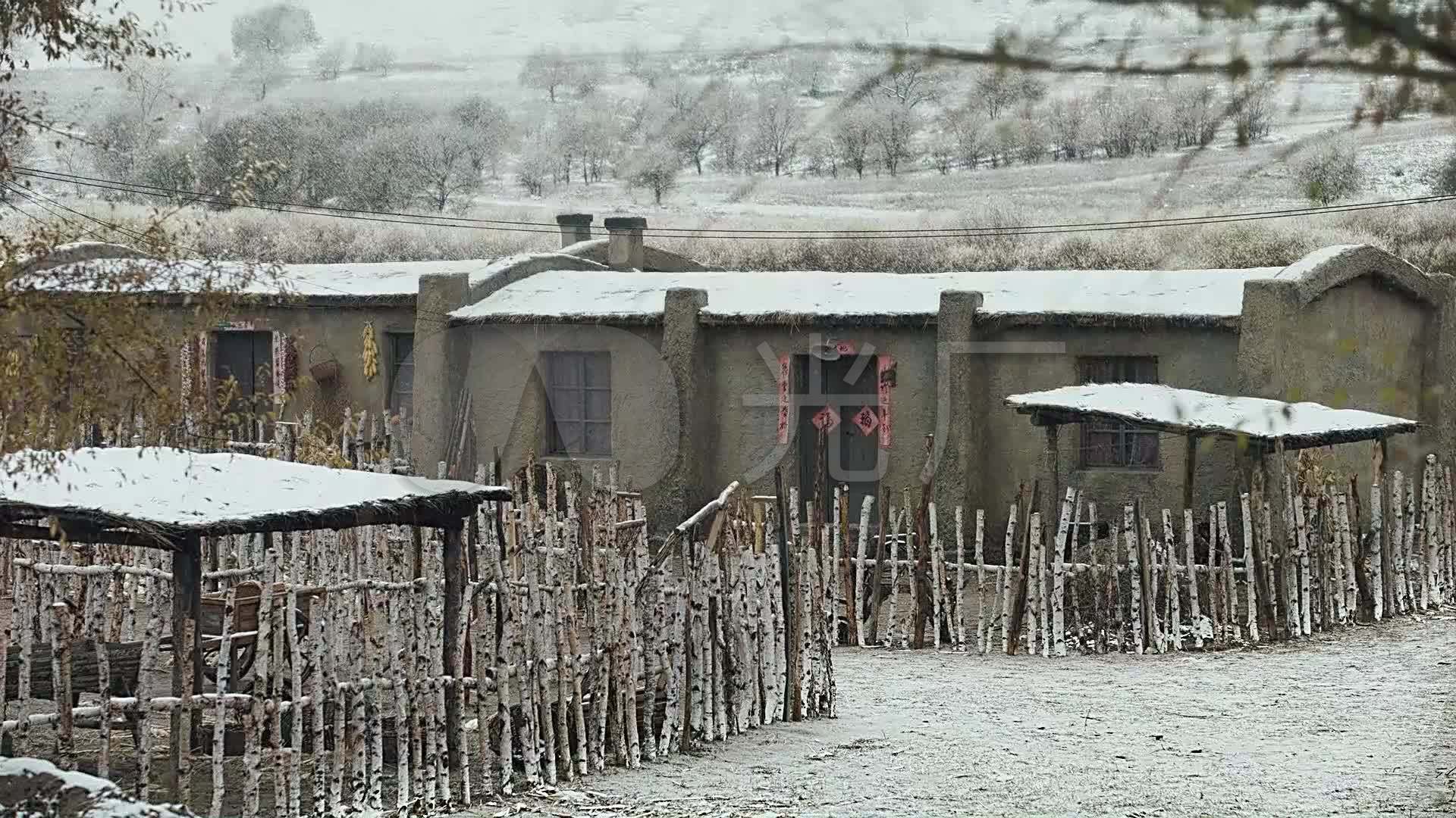 农村雪景