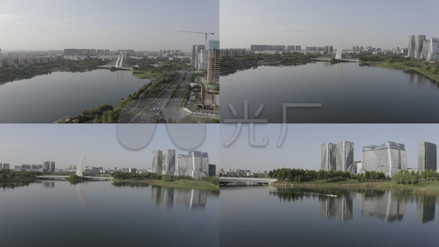 标志郑州航拍郑州城市建设郑州龙子湖郑州龙子湖大学城龙子湖公园