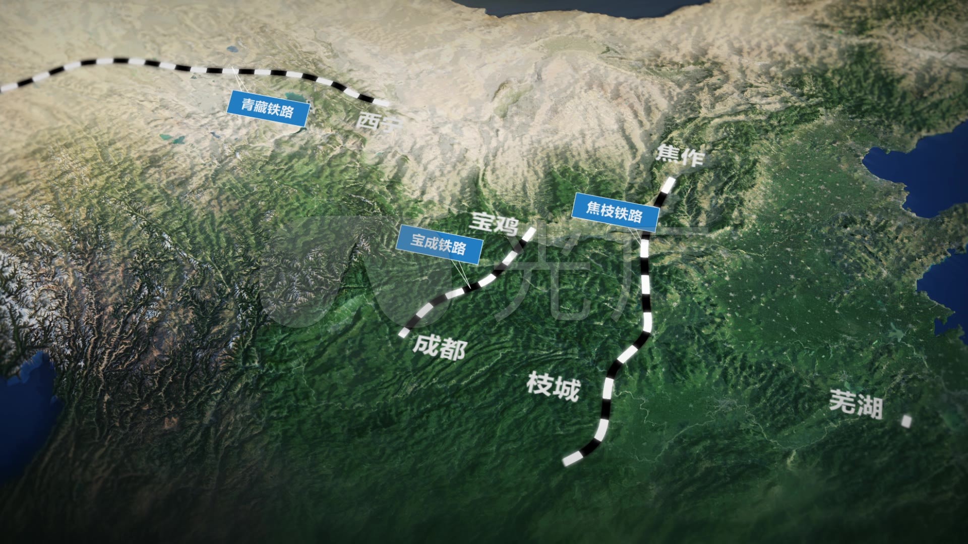 宝成铁路全国铁路线(内含工程地图)_ae模板下载(编号:2953985)_ae模板