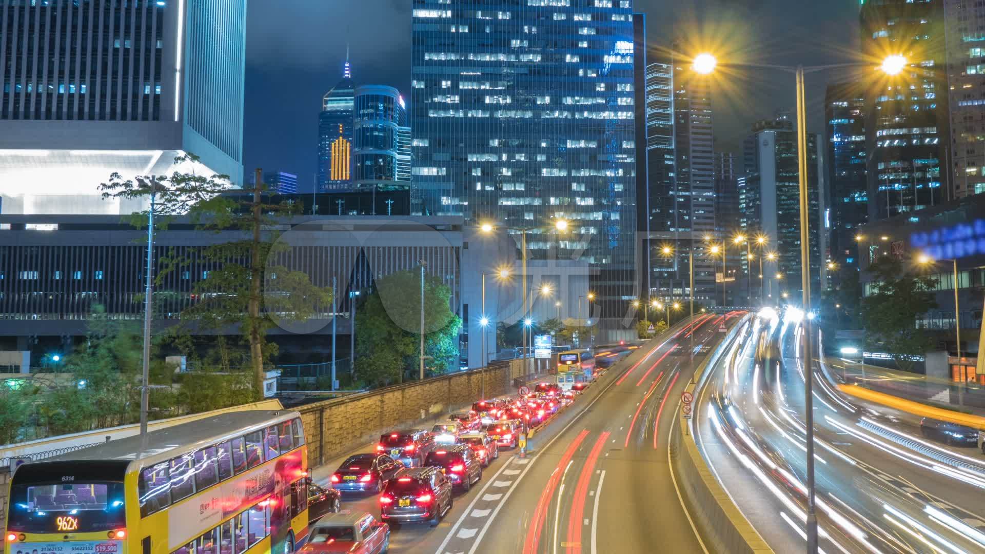 夜间车灯车流延时摄影_1920x1080_高清视频素材下载(编号:2953876)