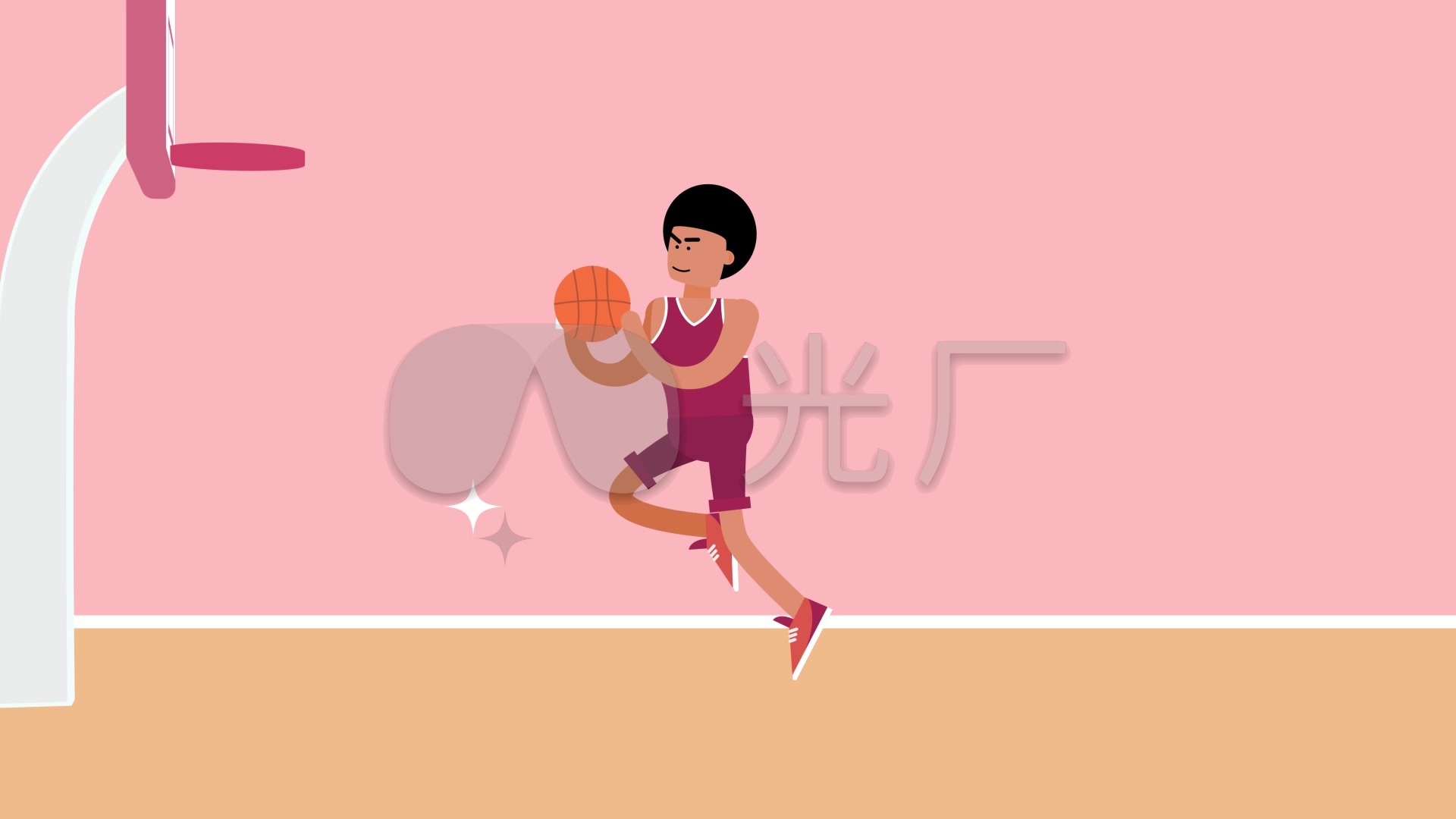 创意动画打篮球灌篮动画