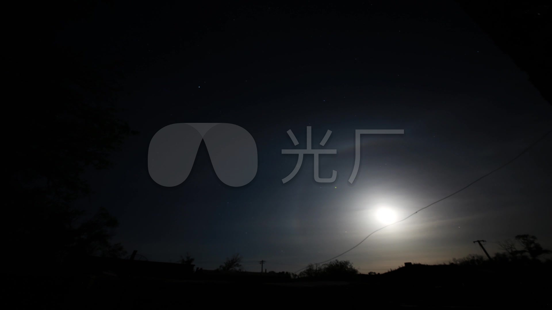 月晕农村日出日落乡村月亮