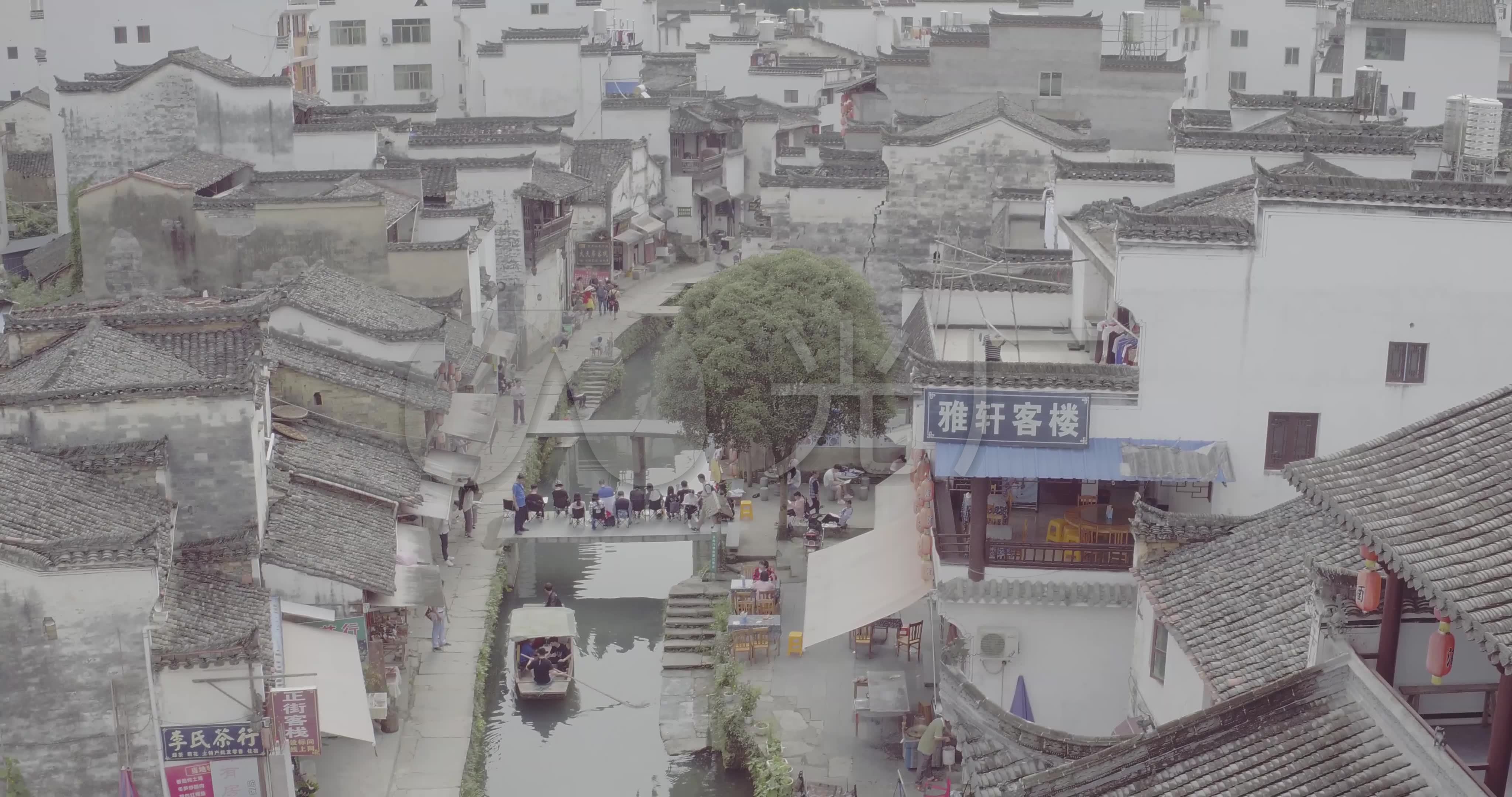 江西上饶特色古镇李坑航拍纯4k