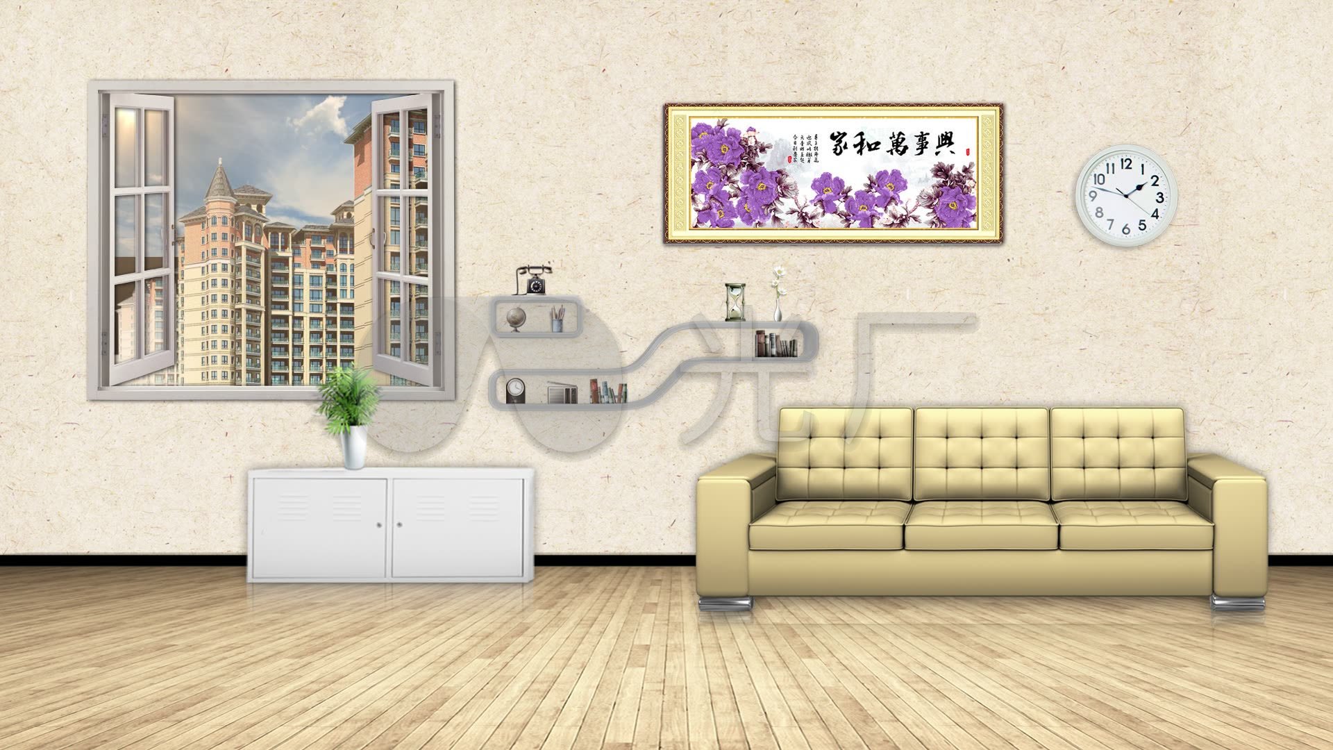 小品家居客厅背景_1920x1080_高清视频素材下载(编号