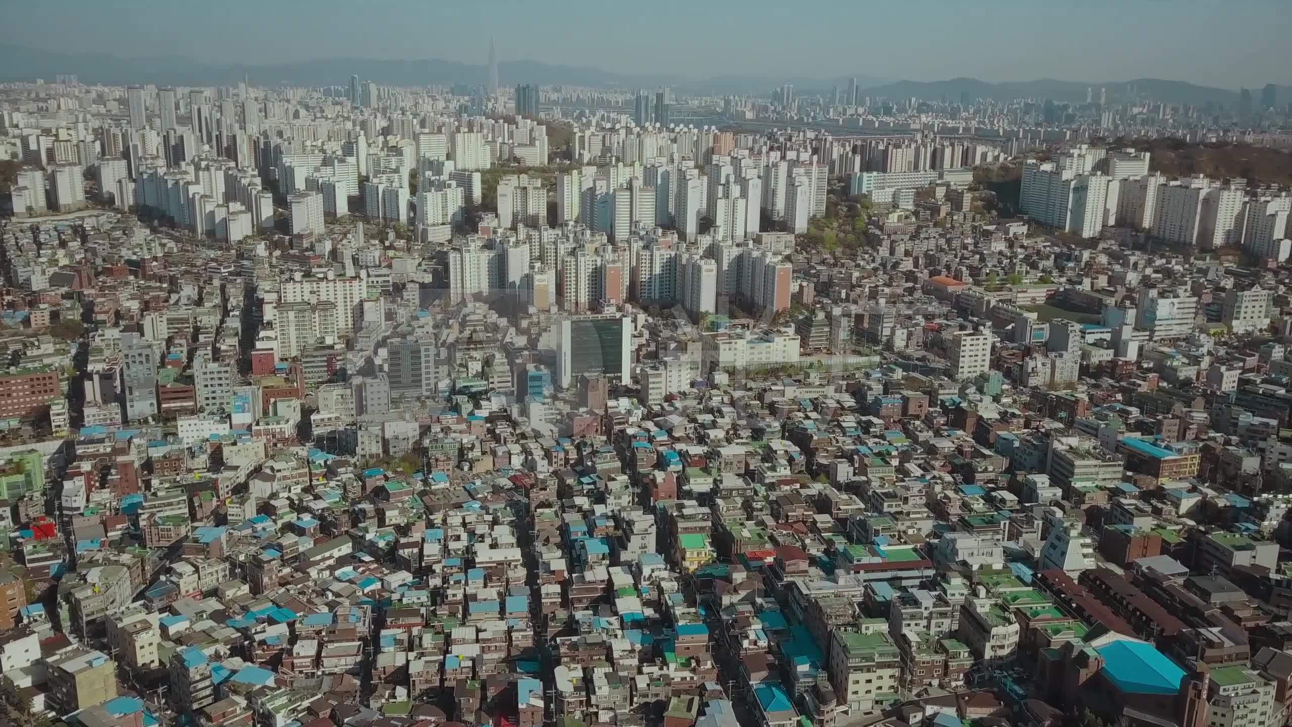 韩国城市2k航拍_2560x1440_高清视频素材下载(编号:)