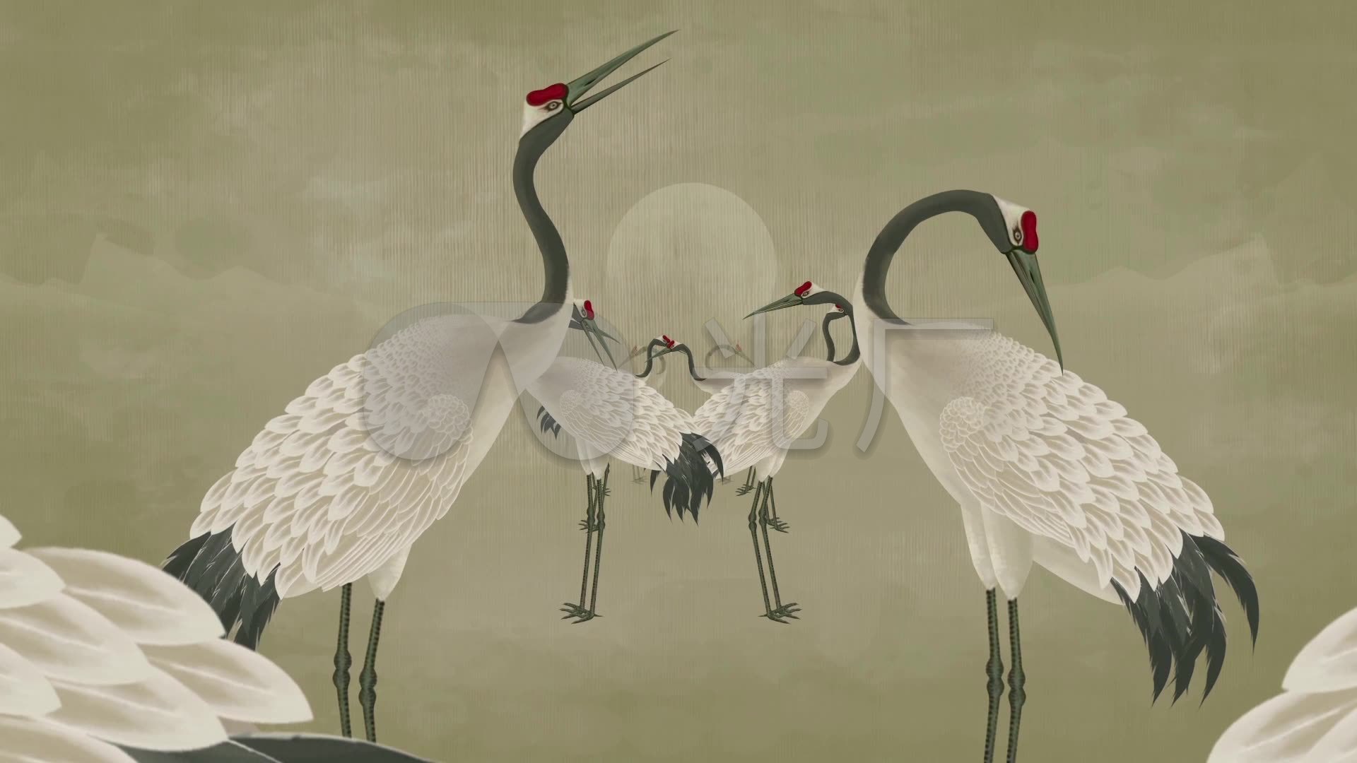 中国风动画仙鹤推进03_1920x1080_高清视频素材下载
