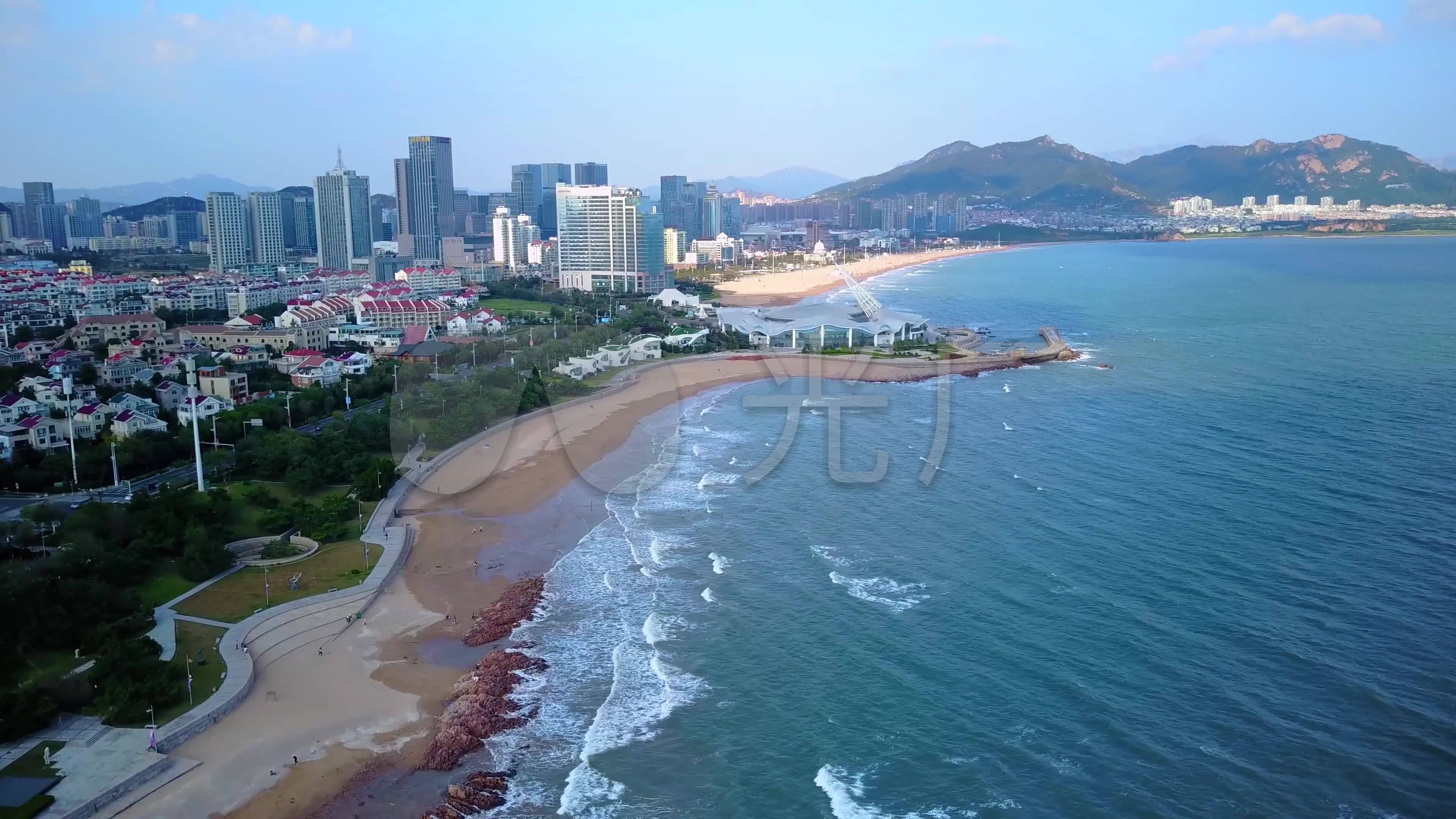 青岛秋日海边航拍_3840x2160_高清视频素材下载(编号